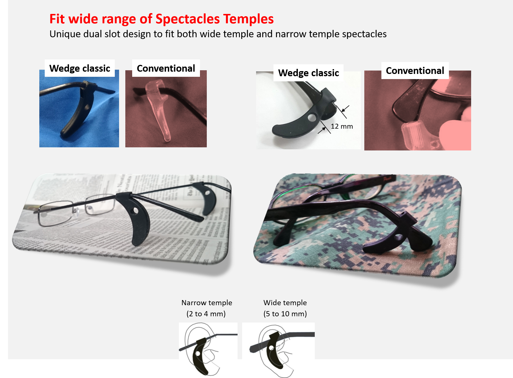 spectacle temple hook